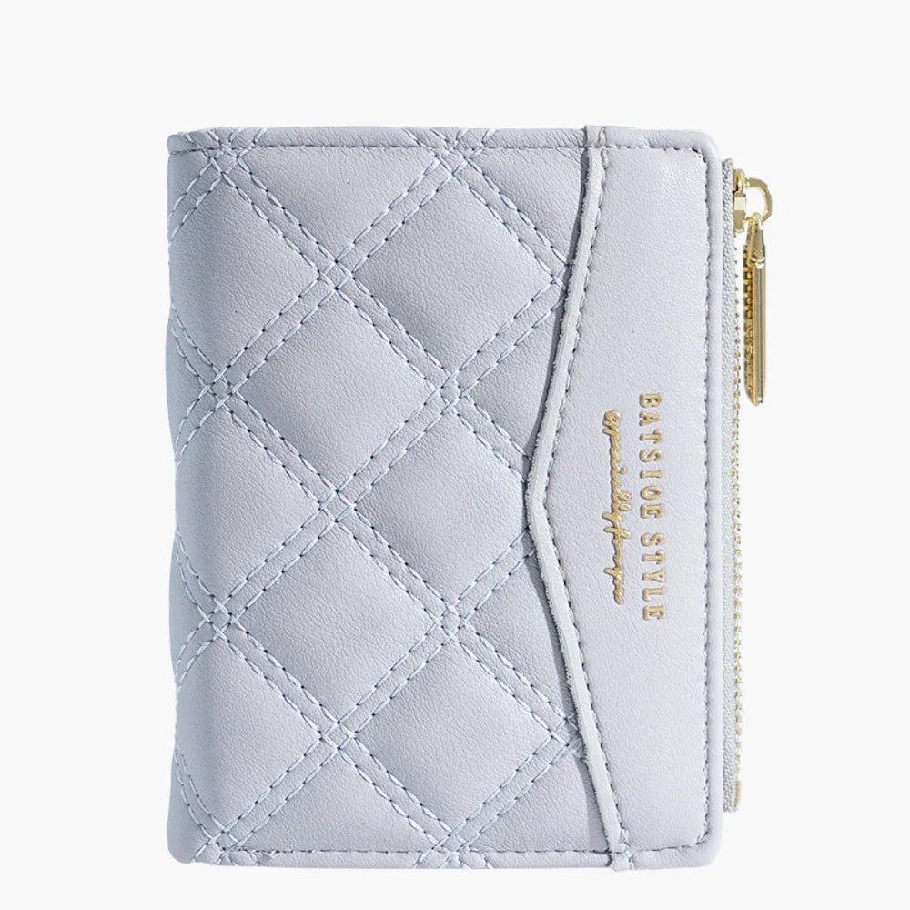 Portefeuille Femme Brodé Cuir PU Fermeture Éclair - Porte-Cartes Clutch Monnaie