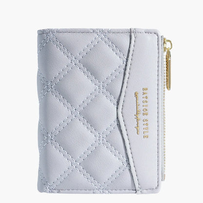 Portefeuille Femme Brodé Cuir PU Fermeture Éclair - Porte-Cartes Clutch Monnaie