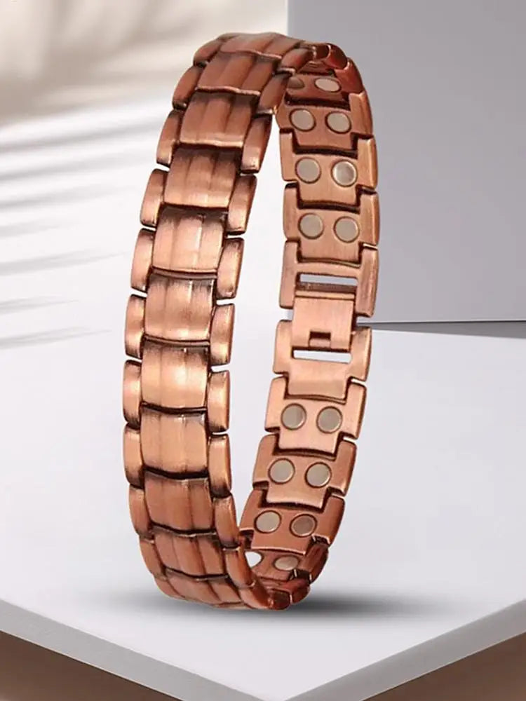 Bracelet Coton & Étain Doré Magnétique Homme – Confort Extrême Sport & Quotidien