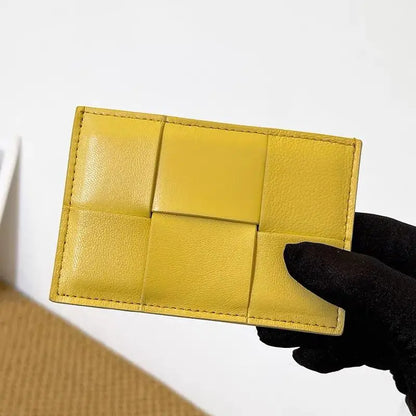 Portefeuille Femme Bifold Cuir Véritable Tissé - Petit Porte-Monnaie Zip Design