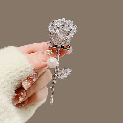 Broche Fleur Pivoine Strass Perle Luxe Résine Élégante – Pin's Mariage Soirées Couple Unisexe