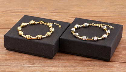 Bracelet Perles CZ Fait Main Ajustable – Chaîne Cuivre Polyvalent Femme