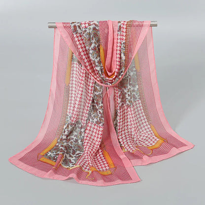 Foulard Soie Mousseline Luxe Femme - Écharpe Tête Plage Bandana Hijab Été