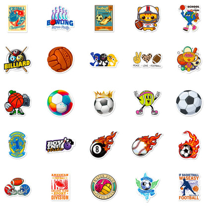 Autocollants Sports 50 Pièces - Soccer Basketball Volleyball Golf