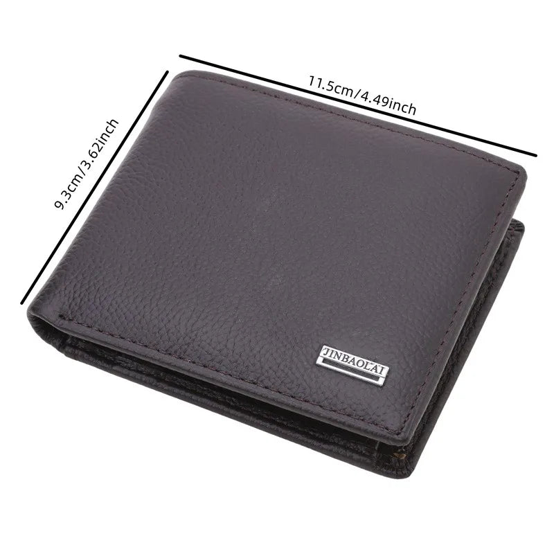 Portefeuille Homme Cuir Véritable - Porte-Cartes Court Premium Noir
