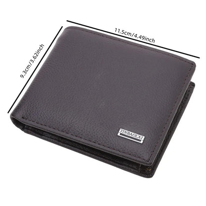 Portefeuille Homme Cuir Véritable - Porte-Cartes Court Premium Noir