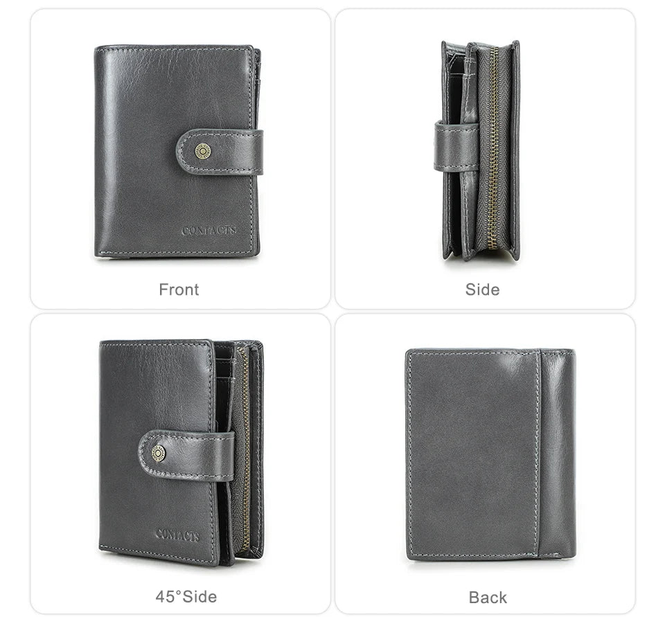 Portefeuille Femme Cuir Véritable Luxe Rose - Porte-Monnaie Compact Fermoir Hasp Porte-Carte Qualité