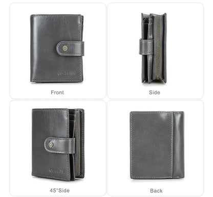 Portefeuille Femme Cuir Véritable Luxe Rose - Porte-Monnaie Compact Fermoir Hasp Porte-Carte Qualité