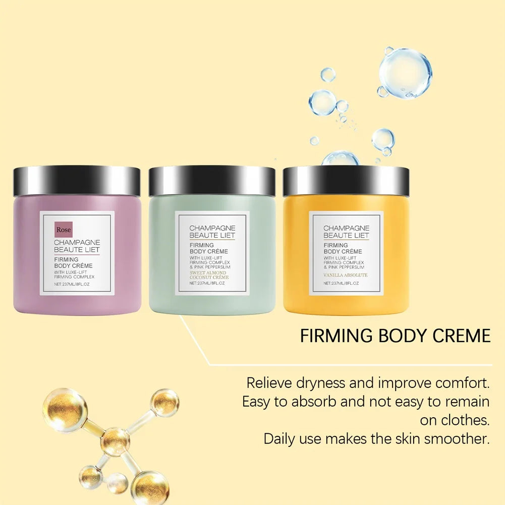 Crème Raffermissante Corps Champagne Pepperslim - Anti-Rides Hydratante Tonifiante Homme Femme Vanille
