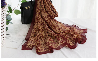 Foulard Écharpe Mousseline Petite Fleur Femme - Bandana Hijab Châle Été Protection Solaire