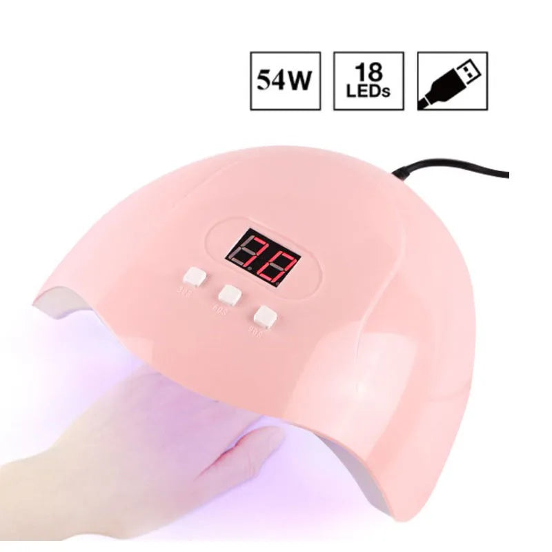 Lampe UV LED Ongles 18 LEDs Séchoir Gel Polish - Détection Auto Manucure Pédicure Portable
