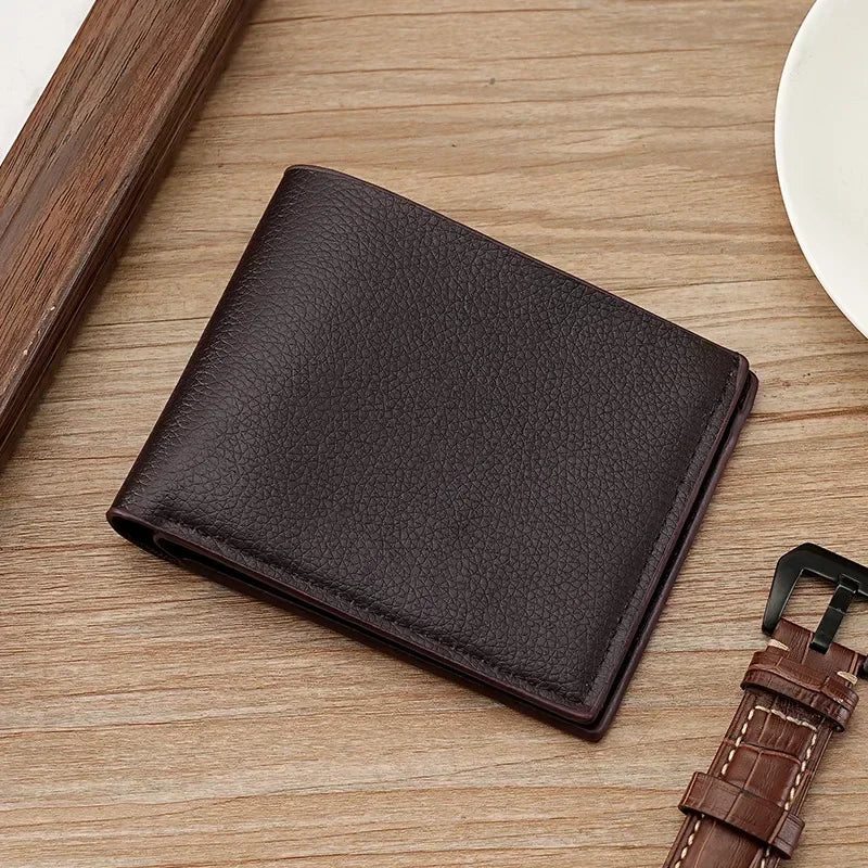 Portefeuille Homme Cuir PU Court Business - Wallet Noir Compact Walet Portefeuille