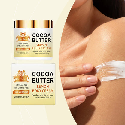 Crème Visage Citron Beurre de Cacao - Hydratante Réparatrice Nourrissante Éclaircissante Soin Beauté