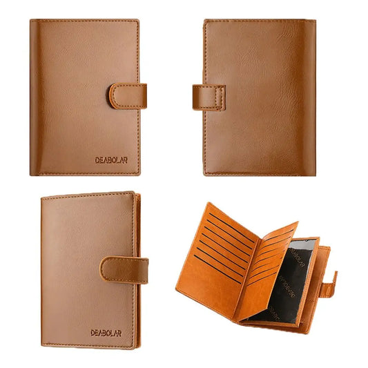 Porte-Passeport Cuir PU Multifonction Grande Capacité - Protège Passeport Porte-Carte Voyage Homme Femme Noir