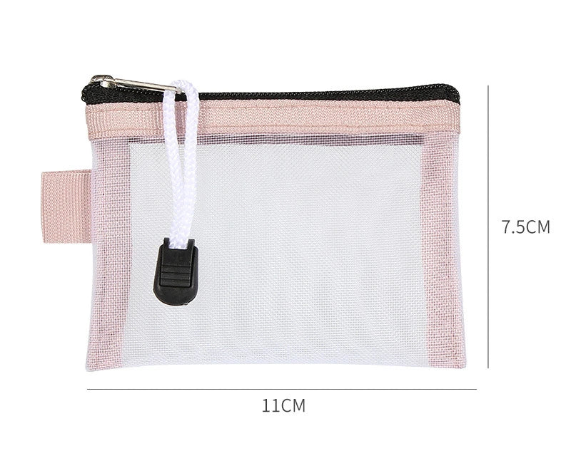 Porte-Monnaie Filet Transparent Zippé – Pochette Carte & Clés