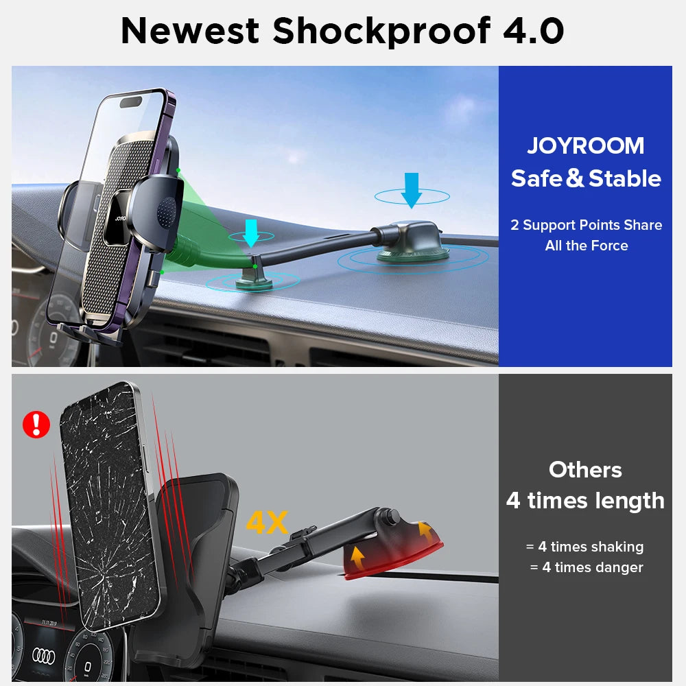 Support Téléphone Voiture Tableau de Bord - Bras Flexible 360° Universel