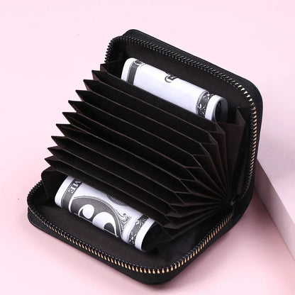 Portefeuille Femme Mignon Cœur Brodé Cuir PU - Trifold Multi-Cartes avec Porte-Monnaie