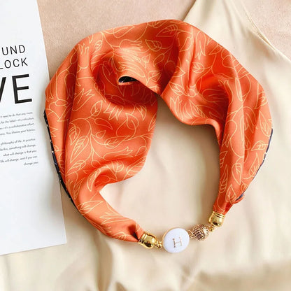 Women's Square Scarf with Magnetic Buckle - Versatile Summer Luxury Scarf/Necklace