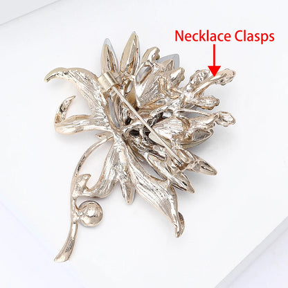 Broche Bouquet Main Cristal Verre Luxe – Pin's Fleur Casual Soirées Mariage Unisexe