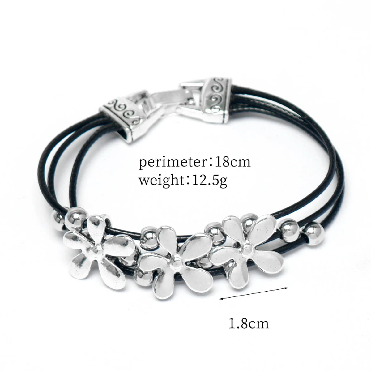 Bracelet Multicouche Cuir Fleur Bohème Vintage Porte-Bonheur – Fait Main Amitié Couples Unisexe