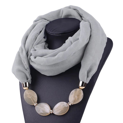 Foulard Collier Ethnique Coton Lin - Accessoire Mode Pendentif Doux