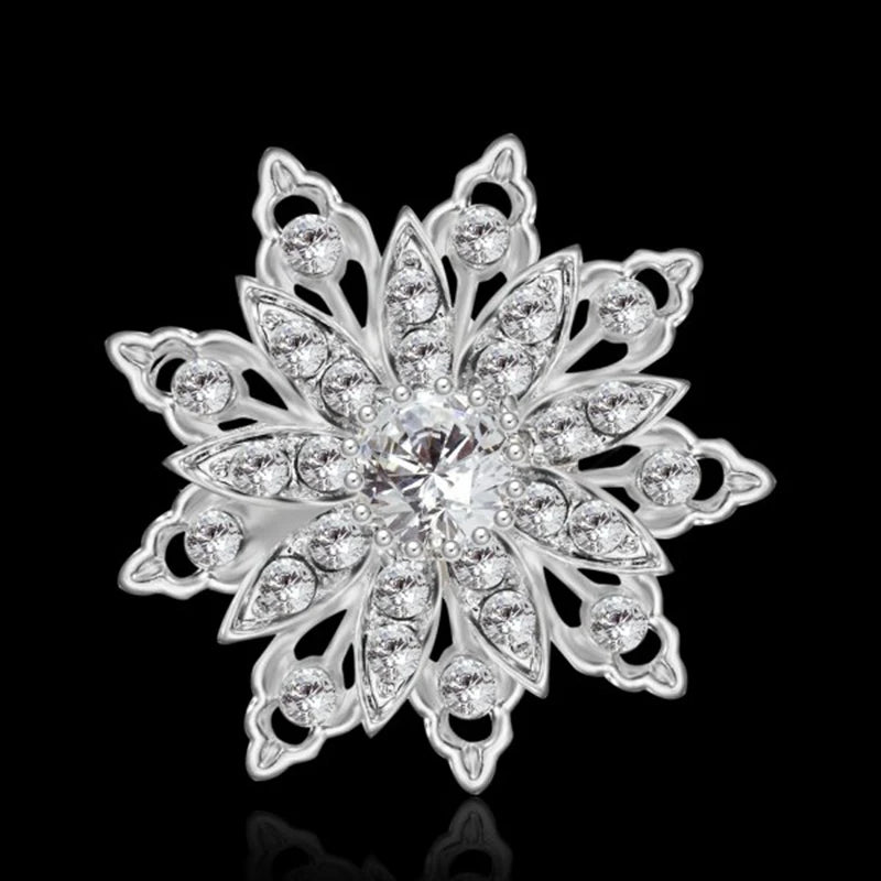 Broche Fleur Rétro Mode Cristal Strass – Pin's Bijou Mariage Rendez-vous Soirées Femme
