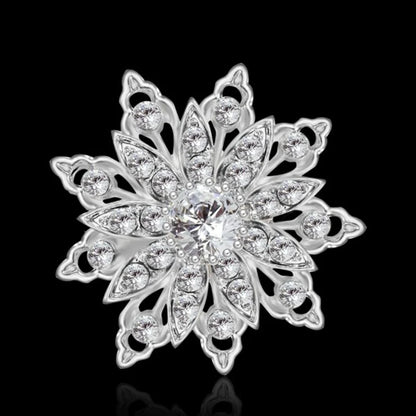 Broche Fleur Rétro Mode Cristal Strass – Pin's Bijou Mariage Rendez-vous Soirées Femme
