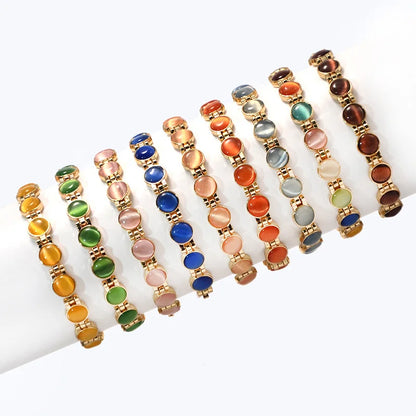Bracelet Opale Magnétique Plaqué Or 18K – Énergie & Charme Femme