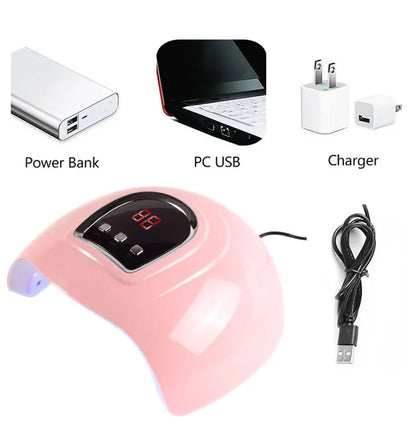Lampe UV LED Ongles 18 LEDs Séchoir Gel Polish - Détection Auto Manucure Pédicure Portable