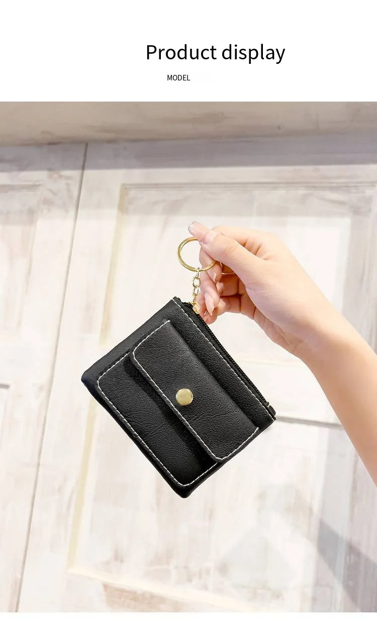 Portefeuille Femme RFID Blocking Trifold Multi-Cartes - Porte-Monnaie Zippé Porte-Clés Sécurisé