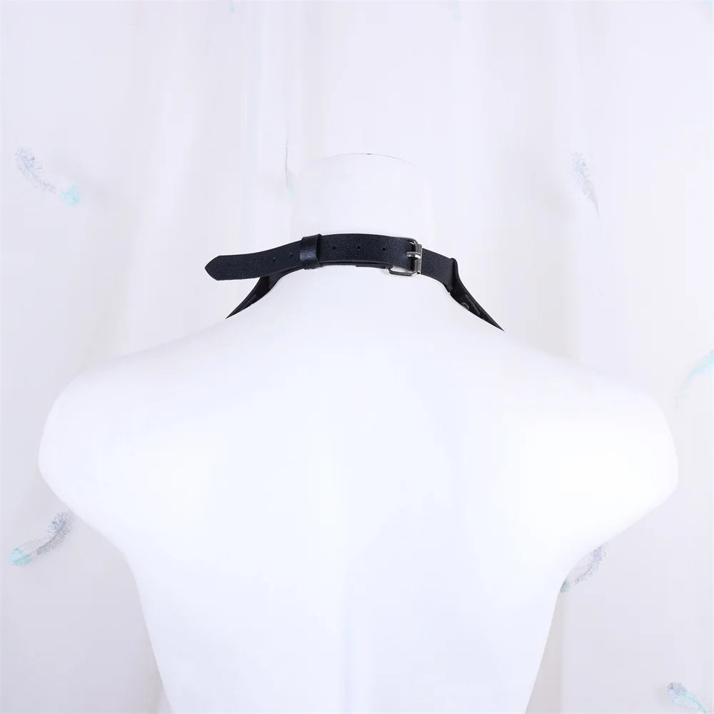 Collier Choker Gothique Cuir Rivets – Ras-du-Cou Punk Rock Noir