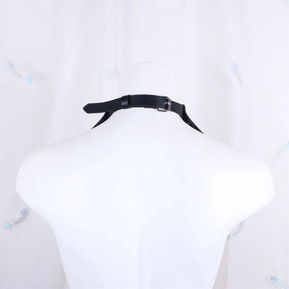 Collier Choker Gothique Cuir Rivets – Ras-du-Cou Punk Rock Noir