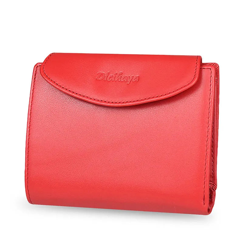 Portefeuille Femme Cuir Véritable - Porte-Monnaie Mini Clutch Porte-Cartes Bourgogne