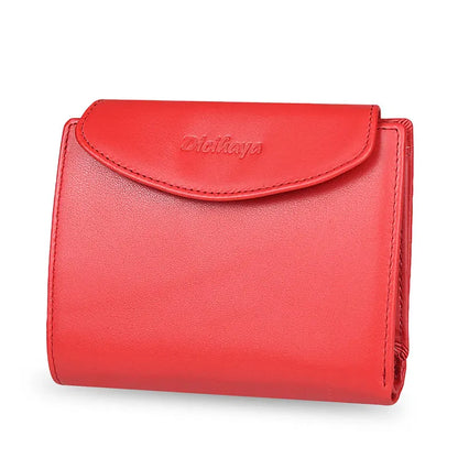 Portefeuille Femme Cuir Véritable - Porte-Monnaie Mini Clutch Porte-Cartes Bourgogne