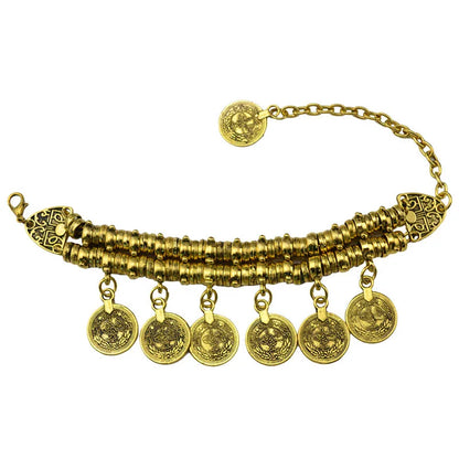 Bracelet Cheville Bohème Pièces Vintage – Double Usage Ajustable Femme