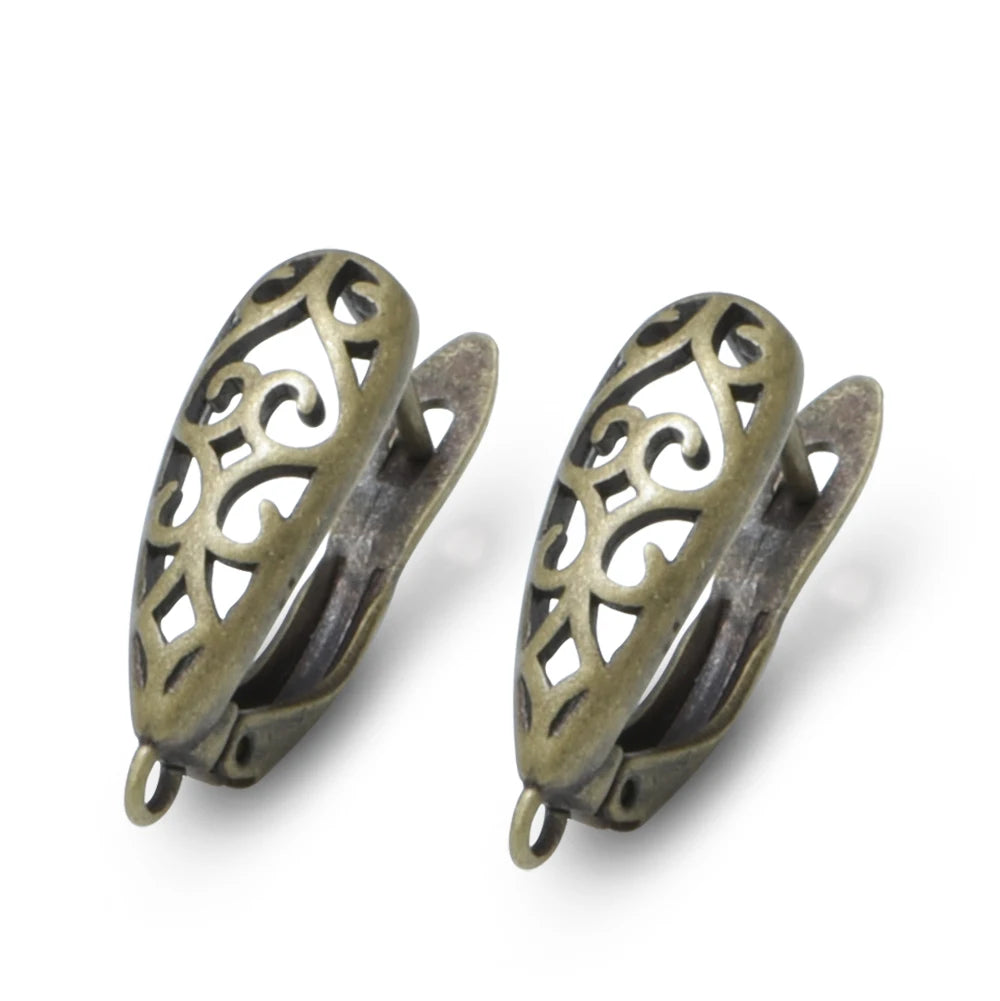 Boucles d'Oreilles Géométriques Bronze Antique - Accessoires DIY Cuivre