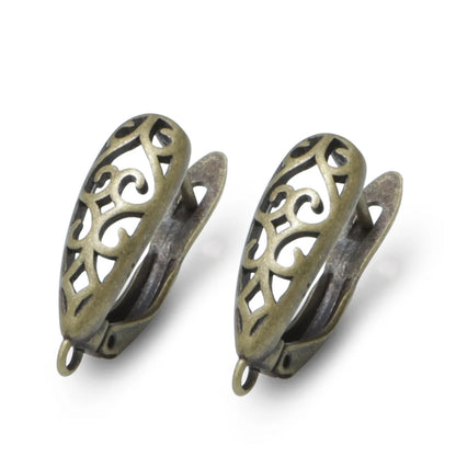 Boucles d'Oreilles Géométriques Bronze Antique - Accessoires DIY Cuivre