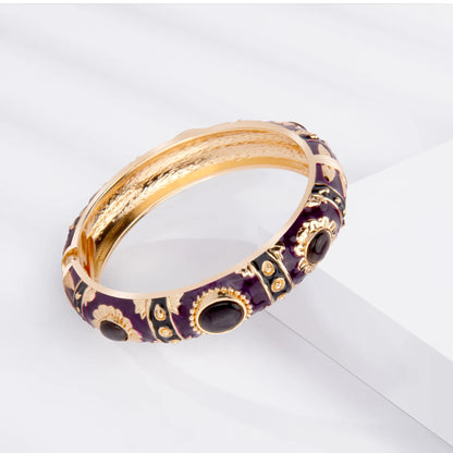 Bracelet Jonc Émail Cloisonné - Design Bohème Hawaï Inde Afrique