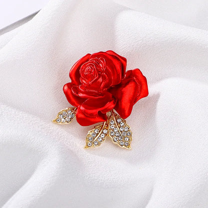 Broche Fleur Pivoine Strass Perle Luxe Résine Élégante – Pin's Mariage Soirées Couple Unisexe
