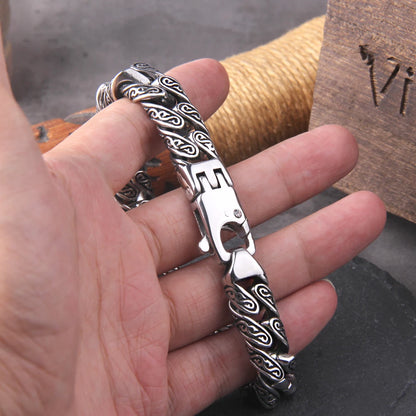 Bracelet Gourmette Acier Inoxydable Homme – Chaîne 12mm Style Viking Vintage