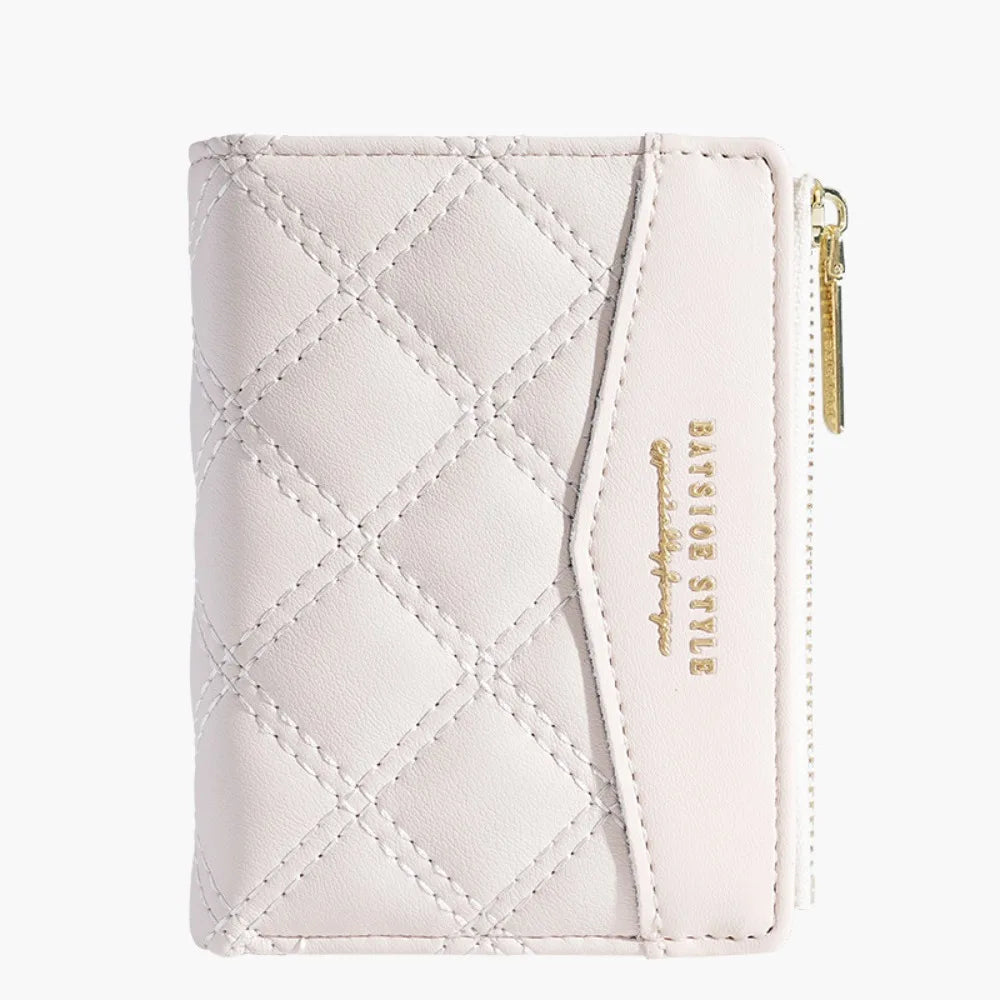 Portefeuille Femme Brodé Cuir PU Fermeture Éclair - Porte-Cartes Clutch Monnaie