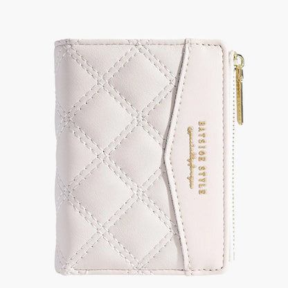 Portefeuille Femme Brodé Cuir PU Fermeture Éclair - Porte-Cartes Clutch Monnaie