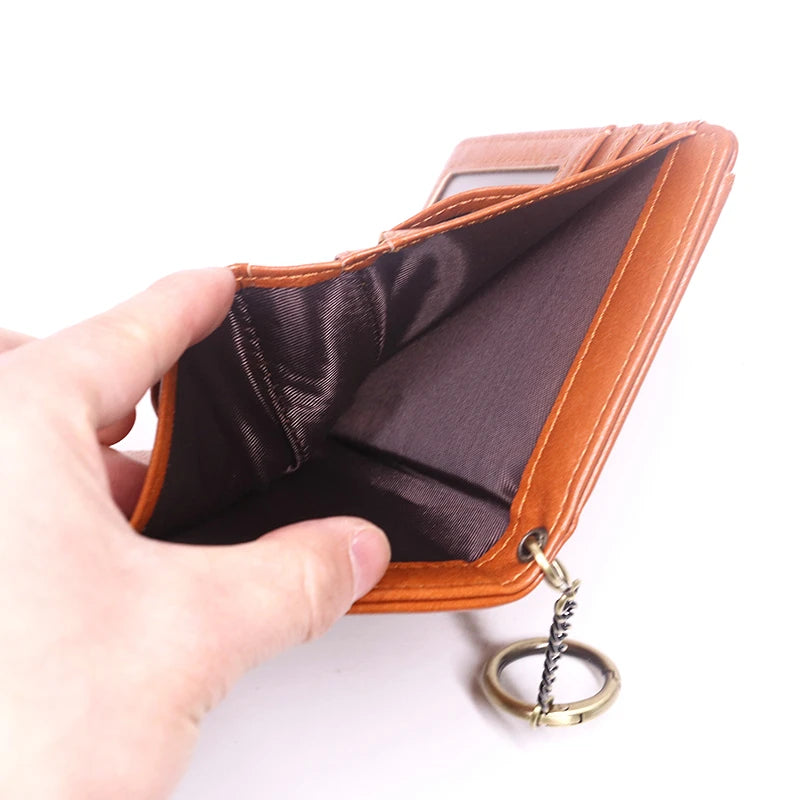 Portefeuille Femme Cuir Rétro Rouge - Porte-Monnaie Court Bifold avec Porte-Cartes Détachable