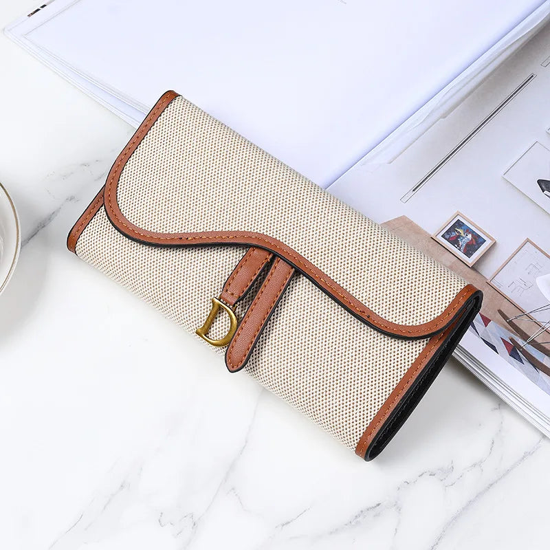 Portefeuille Femme Long Rétro Grande Capacité - Boucle D Multi-Cartes Trifold Sac Main Multifonction