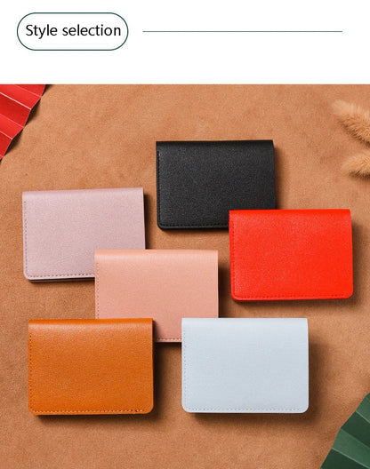 Portefeuille Pliable Cuir Souple avec Bouton - Petit Porte-Cartes Permis Simplifié