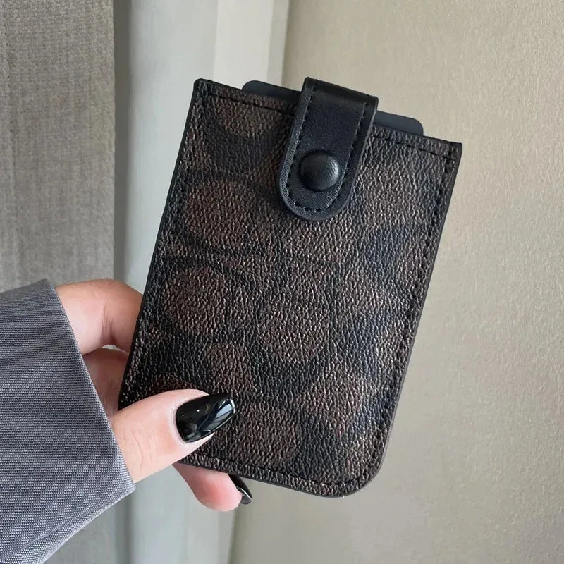 Porte-Carte Femme Cuir PU Luxe - Mini Portefeuille Court Multifonction avec Compartiments