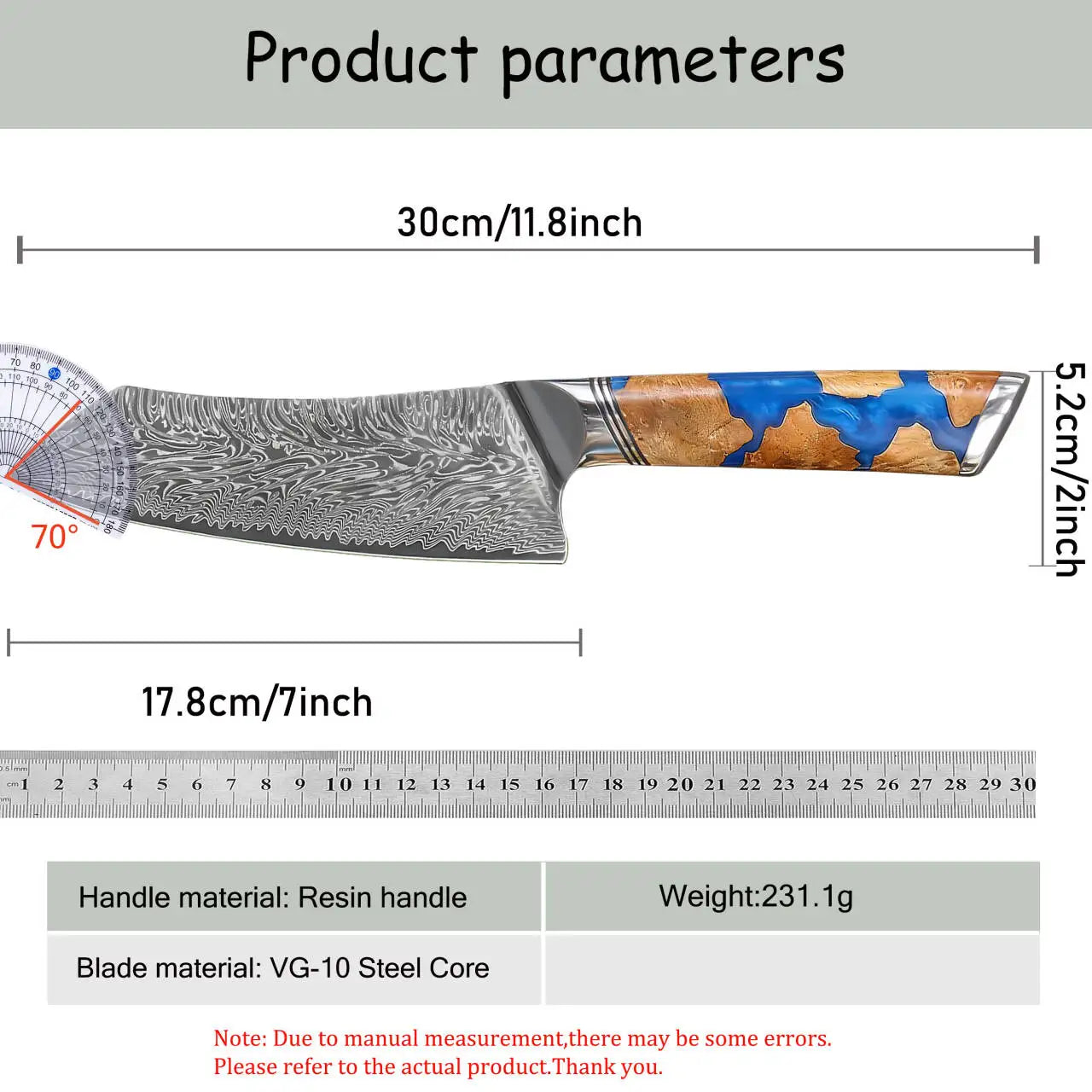 Couteau de Cuisine Professionnel Acier Inoxydable - Couperet Chef