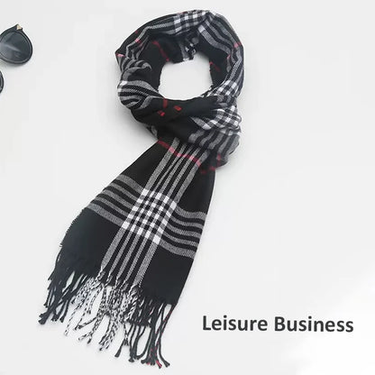 Foulard Écharpe Homme Carreaux Hiver - Châle Doux Cachemire Franges Classique