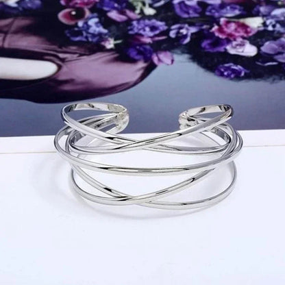 Bracelet Manchette Charm Femme – Alliage Ajustable, 4 Finitions Luxe