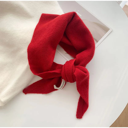 Foulard Triangle Laine Style Américain Coréen - Écharpe Tricotée Multifonction Femme Hiver